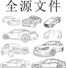 汽车线描图图片