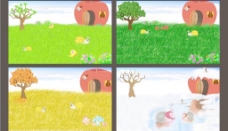 春季幼儿园卡通四季图片