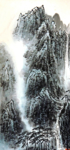 高山云瀑图片