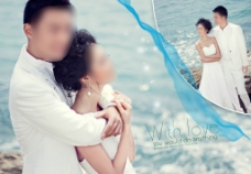 浪漫海滨婚纱模版图片
