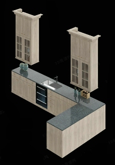 厨房组合 3d模型