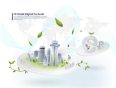 科技商务城市发展绿化图片