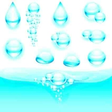 精美水滴和水泡矢量素材