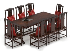 餐桌组合餐桌椅组合模型