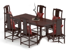餐桌组合餐桌椅组合模型