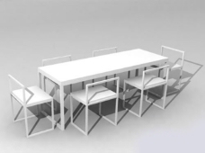 餐桌组合餐桌椅组合3d