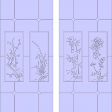 玻璃雕花 2012梅兰竹菊图片