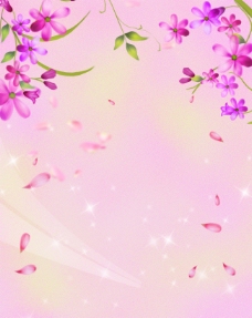 粉色梦幻花朵移门图片