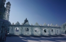哈尔滨白天冰灯建筑图片