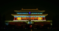 北京夜景北京故宫博物院夜景图片