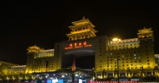 北京夜景北京西客站夜景图片