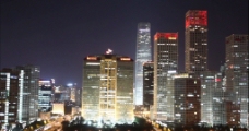 北京夜景北京CBD城市夜景