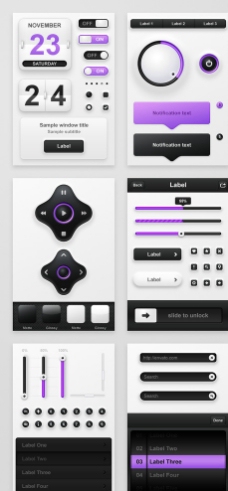 紫色素材 控件 按钮图片