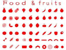 西式食物和水果饮料矢量图