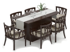 餐桌组合中式餐桌椅组合模型