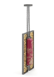 中式雕花方吊灯素材