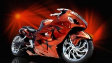红跑车摩托图片