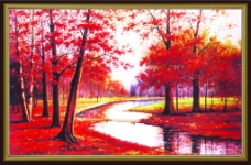 自然风景红枫树装饰画