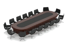 会议背景桌椅模型