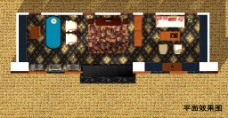 中式家具展厅平面效果图