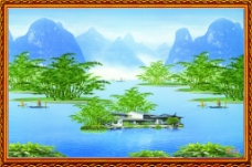 仙境自然风景中堂画