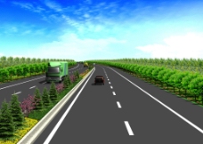 高速公路绿化效果图图片