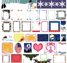 雪地圣诞花边装饰设计图片