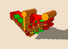 3D制作斗拱制作3D模型