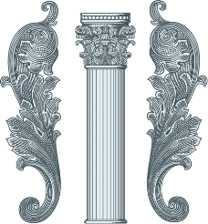 欧式花纹罗马柱