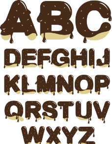 餐饮巧克力字母设计图片