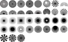 黑白设计元素系列矢量素材13放射线