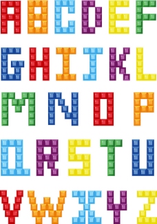 方块创意字母——矢量素材
