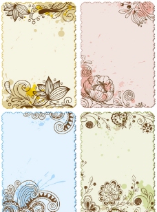 古典花纹名片卡片图片