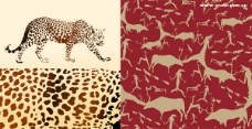 豹纹与动物背景矢量素材