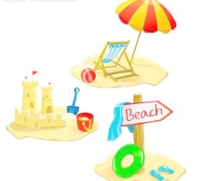 沙滩 沙城堡图片