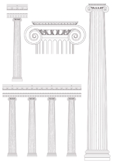 欧式复古精美古典罗马柱矢量素材