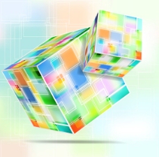 炫彩立方体矢量素材-4