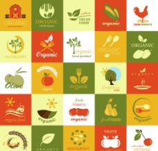 绿色蔬菜食品标签图片