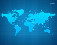 蓝色背景高清分辨率的世界地图背景