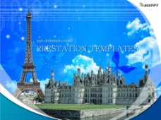 巴黎风景旅游行程PPT模板