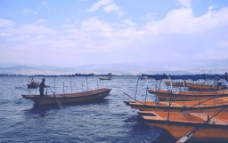 日系海景渔船图片
