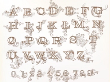 欧式边框花纹字母图片
