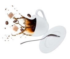 咖啡杯中飞溅的咖啡图片