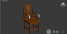 模仿仿古管帽椅3D模型图片